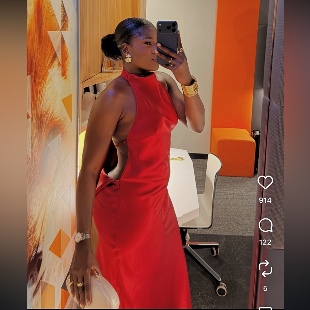 Zara Elegant Red Satin Gown